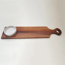 Fa kínáló+porc. tálka 55x13x1,5 cm