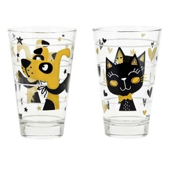 NADIA üdítős pohár 31 cl GOLDEN CAT/DOG