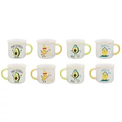 Porcelán bögre (avokádó, citrom, banán) dekor 35 cl