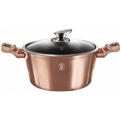 Berlinger Haus ROSE GOLD bevonatos LÁBOS üveg fedővel  28cm 6,1l / BH-1516N /