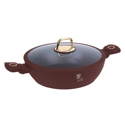 Berlinger Haus LEONARDO bevonatos SERPENYŐ + üveg fedő 28 cm (szeletsütő) - INDUKCIÓS / BH-8038 /