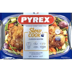 Pyrex ESSEN szögl.sütőtál+fedő 6,7l (4,4l+2,3l)