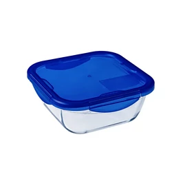 Pyrex COOK&GO szögl. sütőtál+műa.fedő 21x21x8cm 1,9l