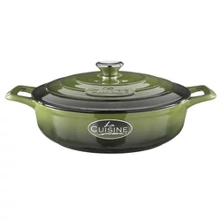 La Cuisine GREEN öntöttvas kerek sütőtál 2 fülű 28x8cm 3,5l+fedő