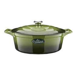 La Cuisine GREEN öntöttvas ovál sütőtál 29x11cm 4,75l+fedő