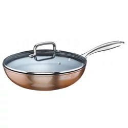 Pintinox MATERIC wok+üvegfedő bevonatos 28 cm rozsdamentesnyél induk