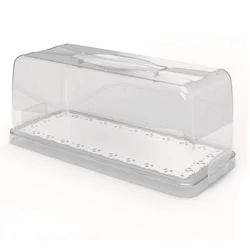 Snips SNIPS PP szögletes tortatál+búra 34,4×14,8×14,2 cm