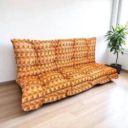 Hintaágy párna 130 cm 2 részes barack kockás mintával