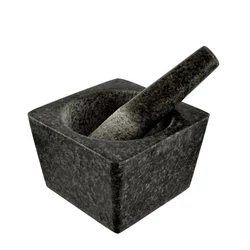 Szögletes gránit mozsár 13x13x8,5cm