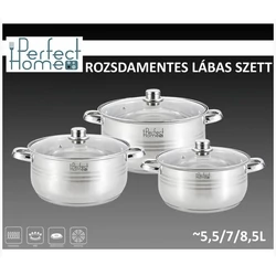 Indukciós lábas szett üvegfedővel