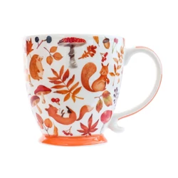 Porcelán bögre 45 cl talpas ŐSZI ERDŐ