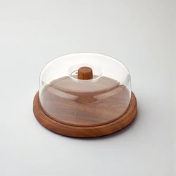 EVELIN plastic kerek tortatál búrával, 31x13 cm