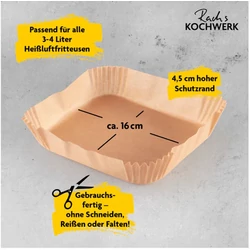 RACHS KOCHWERK Sütőpapír forrólevegős fritőzhöz / airfryer - 100 db-os készlet
