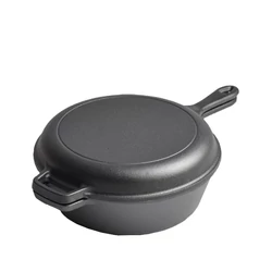 Öntöttvas 2in1 nyeles lábas serpenyő fedővel 26,5 cm Perfect Home