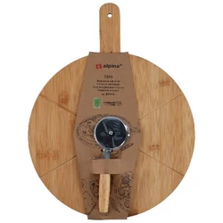 PIZZA DESZKA KÉSSEL 2DB 44X34X1CM ALPINA