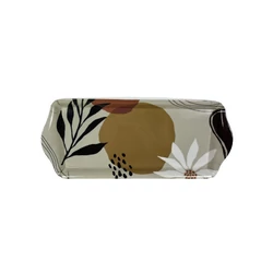 Tálca zserbós 33x14,5x2,5 cm Virágmintás, nappal (KKS)