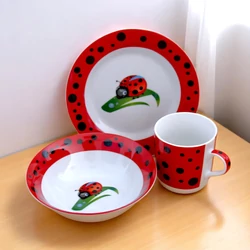 3 db-os gyermek étkészlet (katicás)