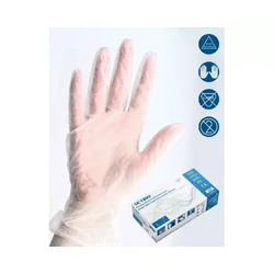 L-es egyszer használatos nitril kesztyű áttetsző színben 100 db/doboz