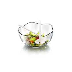 Borgonovo ONDA salátás tál 26cm+műa.salátakanál+villa díszdobozban