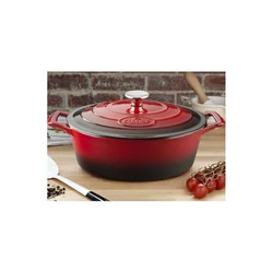 La Cuisine RED öntöttvas ovál sütőtál+fedő 29x23x11cm 4,75L