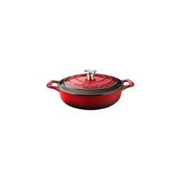La Cuisine RED öntöttvas kerek sütőtál 2 fülű 28x8cm 3,5l+fedő