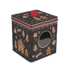 Easy Life GINGERBREAD fém süteményes ablakos díszdoboz 13 cm