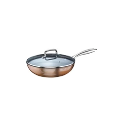 Pintinox MATERIC wok+üvegfedő bevonatos 28 cm rozsdamentes nyél (indukciós)