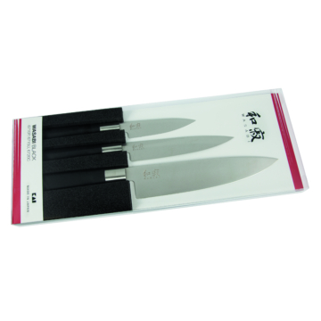 KAI Wasabi Black 3 darabos kés készlet (6710P + 6715U + 6720C) (67S-300)