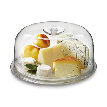 GINEVRA tortatál és sajttál + műanyag búra 28,5 cm (Bormioli Rocco)