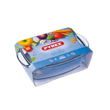 Pyrex ESSEN szögl.sütőtál+fedő 4,5l (3l+1,5l)