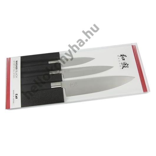 KAI Wasabi Black 3 darabos kés készlet (6710P + 6715U + 6720C)