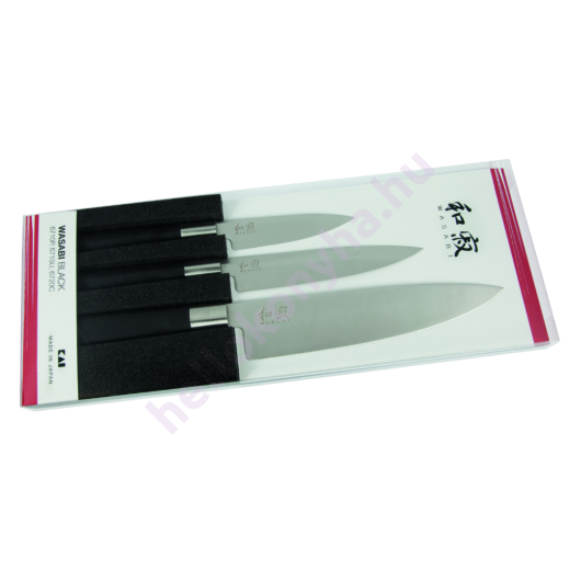 KAI Wasabi Black 3 darabos kés készlet (6710P + 6715U + 6720C)