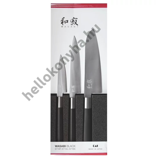 KAI Wasabi Black 3 darabos kés készlet (6710P + 6715U + 6716S)