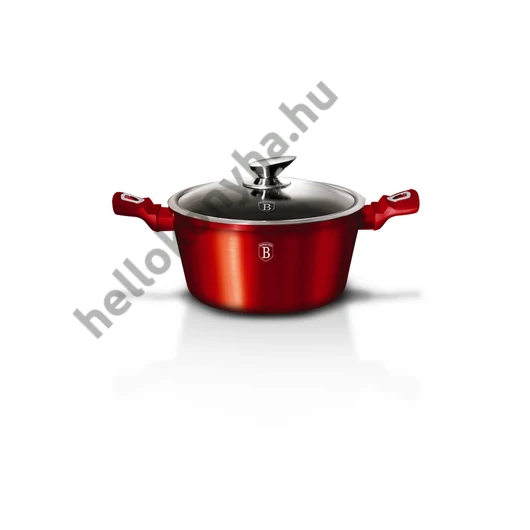 Berlinger Haus BURGUNDY bevonatos LÁBOS üvegfedővel 20cm 2,5l