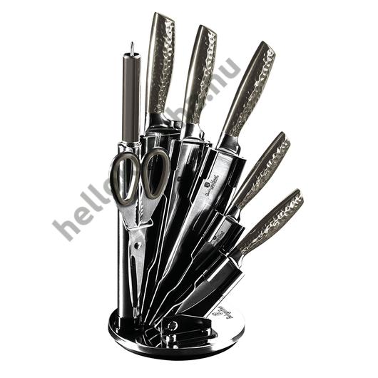 Berlinger Haus CARBON METALLIC titán bevonatos KÉSKÉSZLET 8 részes, állvánnyal / BH-2461/