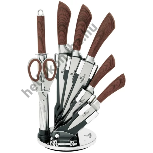 Berlinger Haus Ebony Rosewood bevonatos KÉSKÉSZLET 8 részes, akril állvánnyal / BH-2290 /
