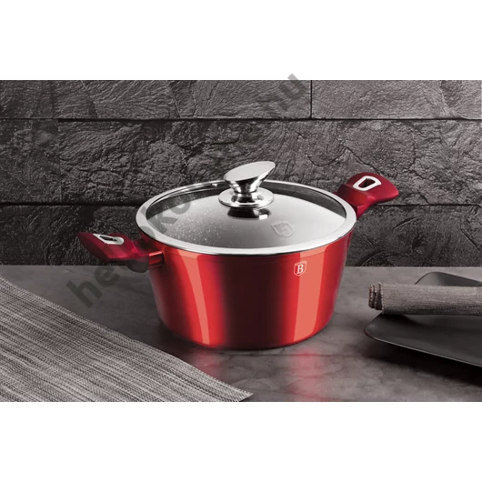 Berlinger Haus BURGUNDY bevonatos LÁBOS üvegfedővel 30cm 8,0l / BH-6192 / 