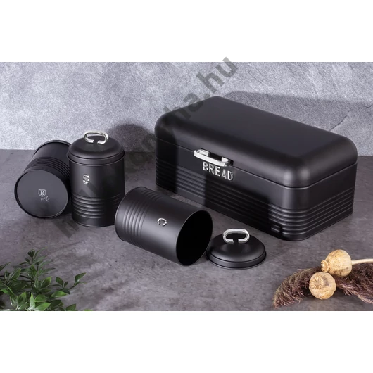Berlinger Haus BLACK SILVER kenyérdoboz + 3db tároló BH-6754