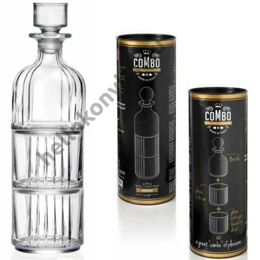 COMBO whisky set (1db üveg 34,5cl + 2 db pohár 36,7 cl) RCR