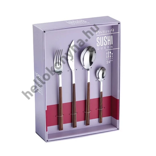 Pintinox SUSHI QUEEN MAHOGANY rozsdamentes EVŐESZKÖZ készlet 24 részes