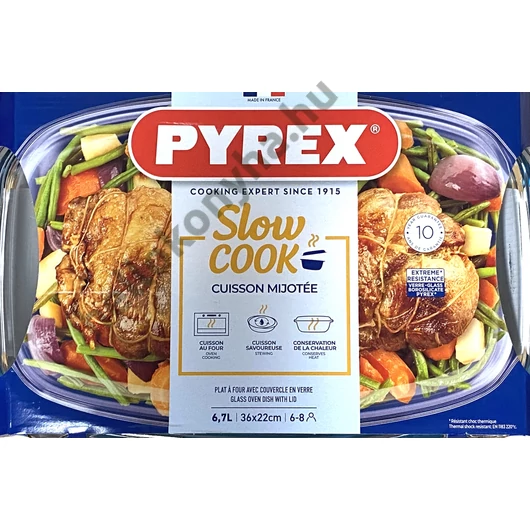 Pyrex ESSEN szögl.sütőtál+fedő 6,7l (4,4l+2,3l)