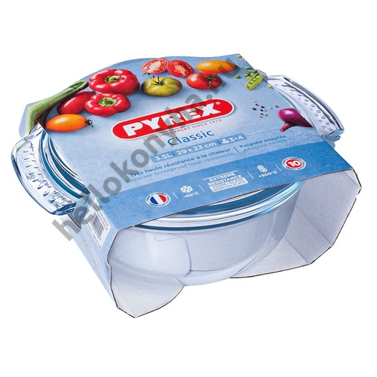 Pyrex kerek sütőtál+fedő 3,5 L (2,5l+1l) /csom./