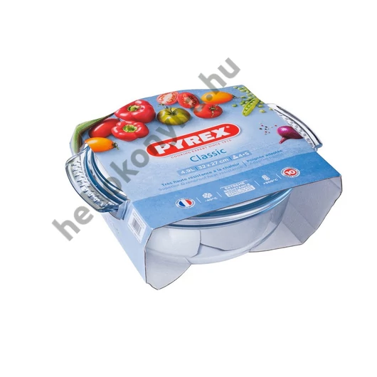 Pyrex kerek sütőtál+fedő 4,9 L (3,5l+1,4l) /csom./