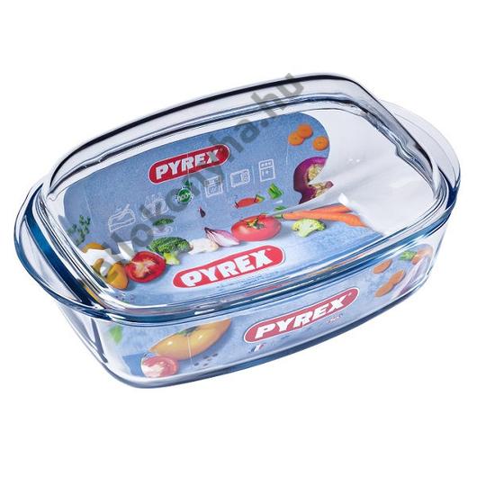 Pyrex ESSEN szögl.sütőtál+fedő 6,5l (4,3l+2,2l)