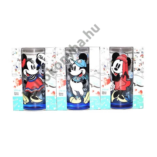 Disney MINNIE-MICKEY üdítős pohár 27 cl  TRAVEL BLUE