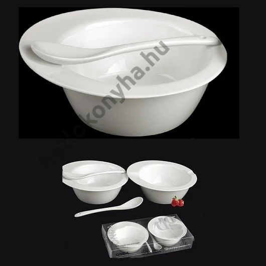 Bontá Express ONDA porcelán tálka+kanál 20 cl 2 db