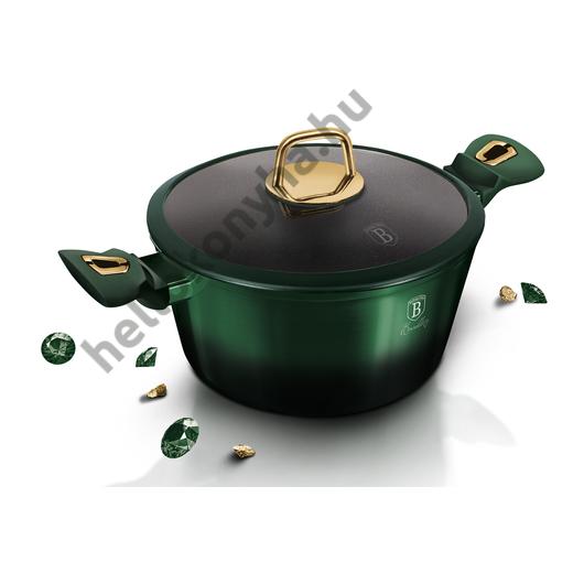 Berlinger Haus EMERALD bevonatos LÁBOS üvegfedővel 28 cm 6,1 l (indukciós)
