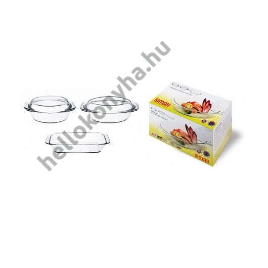 Simax hőálló üvegtál készlet  (9 darabos)