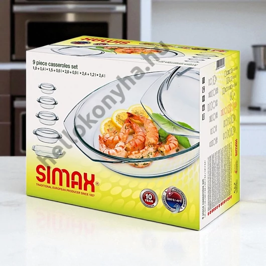 Simax hőálló üvegtál készlet  (9 darabos)