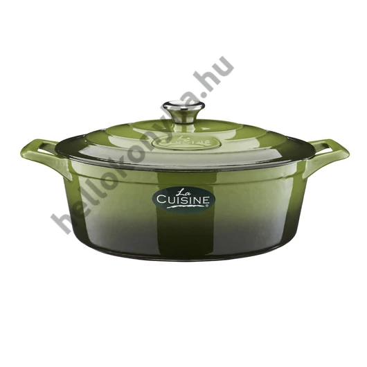 La Cuisine GREEN öntöttvas ovál sütőtál 29x11cm 4,75l+fedő